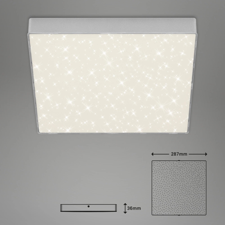 Briloner 7078-414 - Стельовий LED світильник STAR SKY LED/21W/230V 4000K 28x28 см срібний