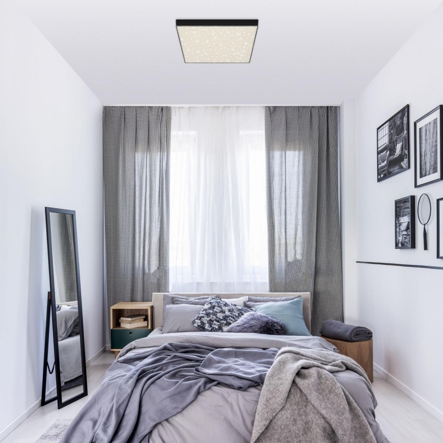 Briloner 7078-415 - Стельовий LED світильник STAR SKY LED/21W/230V 4000K 28x28 см чорний
