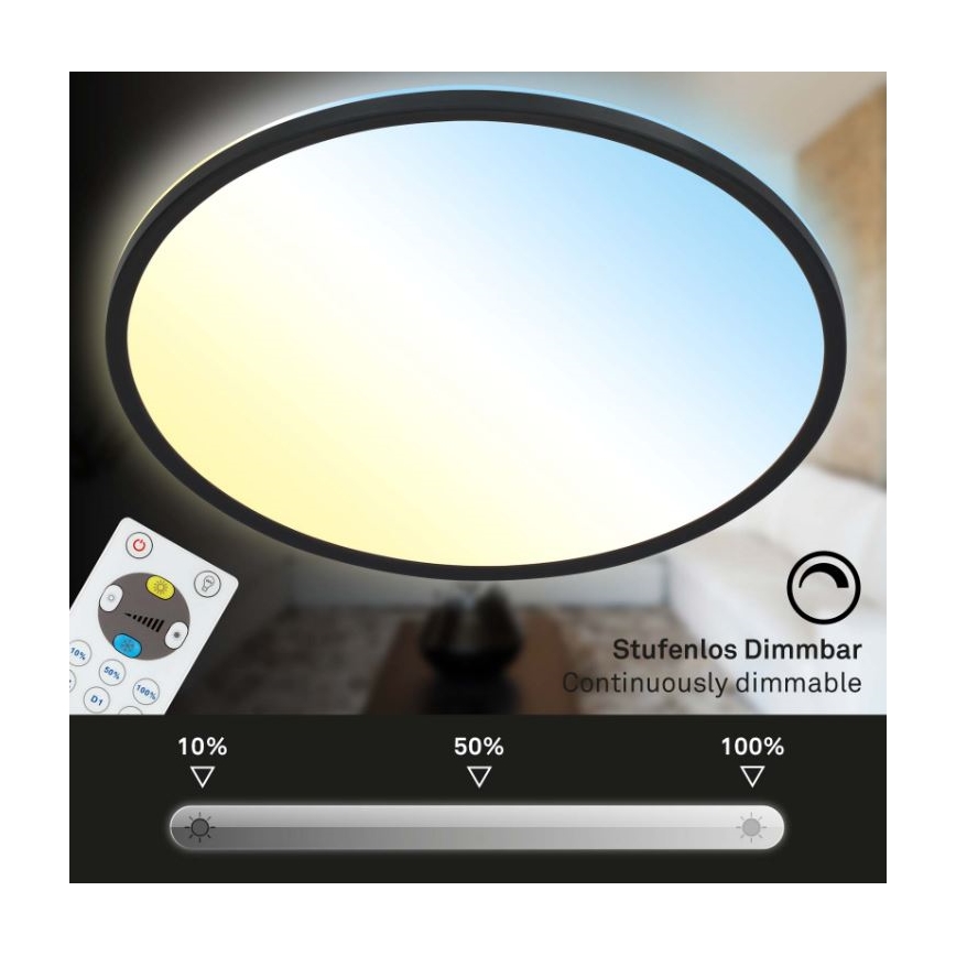 Briloner 7079-015 - Светодиодный потолочный светильник с регулированием яркости SLIM LED/18W/230V 2700-6500K + дистанционное управление