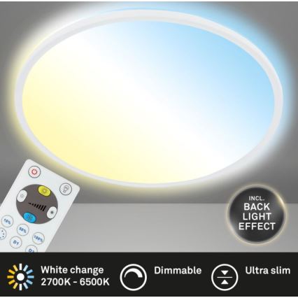 Briloner 7079-016 - Светодиодный потолочный светильник с регулированием яркости SLIM LED/18W/230V 2700-6500K + дистанционное управление