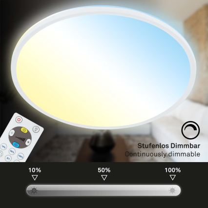 Briloner 7080-016 - Светодиодный потолочный светильник с регулированием яркости SLIM LED/22W/230V 2700-6500K + дистанционное управление