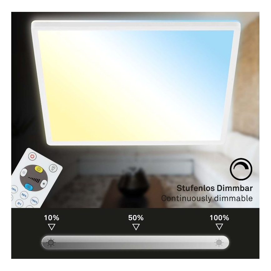 Briloner 7082-016 - Светодиодный потолочный светильник с регулированием яркости SLIM LED/22W/230V 2700-6500K + дистанционное управление