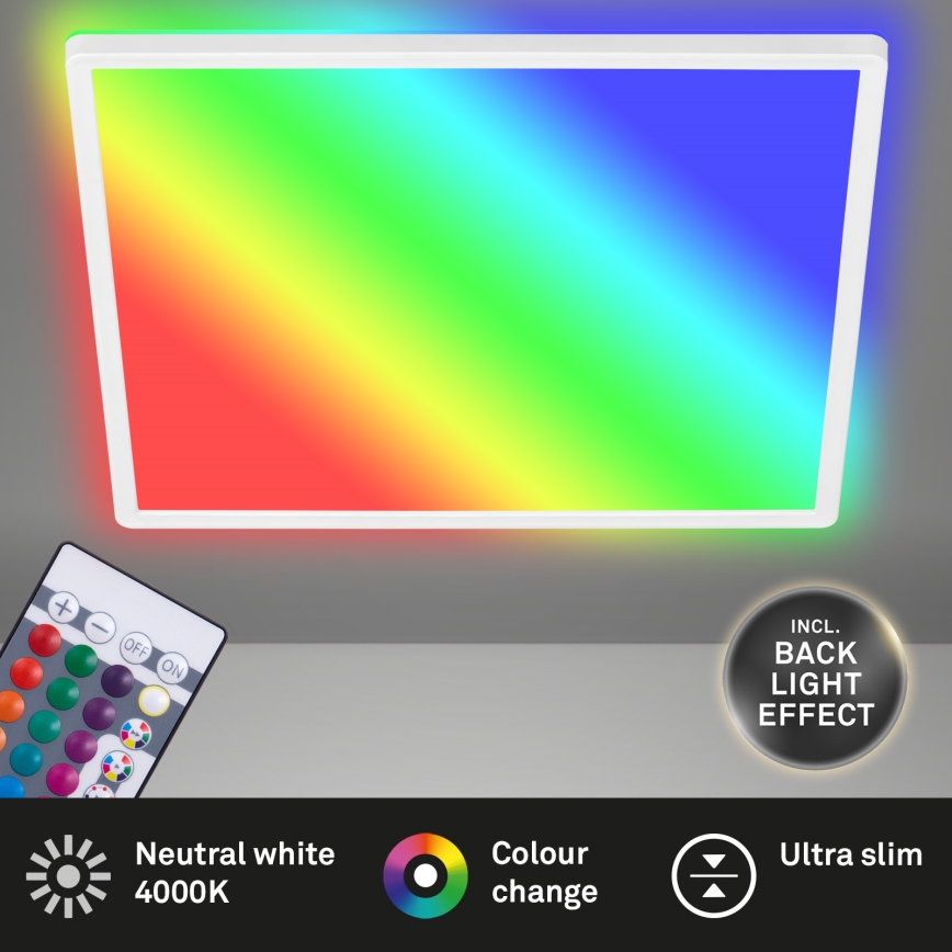 Briloner 7090-416 - Світильник стельовий LED RGBW з регулюванням яскравості SLIM LED/15W/230V + дистанційне керування