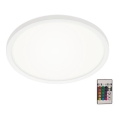 Briloner 7092-416 - Потолочный RGBW-светильник с регулированием яркости SLIM LED/15W/230V + дистанционное управление
