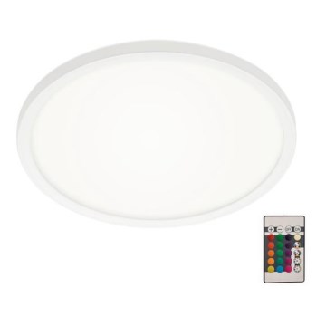 Briloner 7092-416 - Стельовий RGBW-світильник з регулюванням яскравості SLIM LED/15W/230V + пульт дистанційного керування