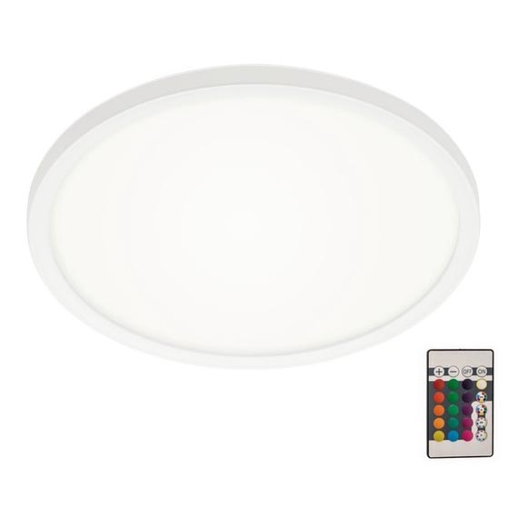Briloner 7092-416 - Стельовий RGBW-світильник з регулюванням яскравості SLIM LED/15W/230V + пульт дистанційного керування