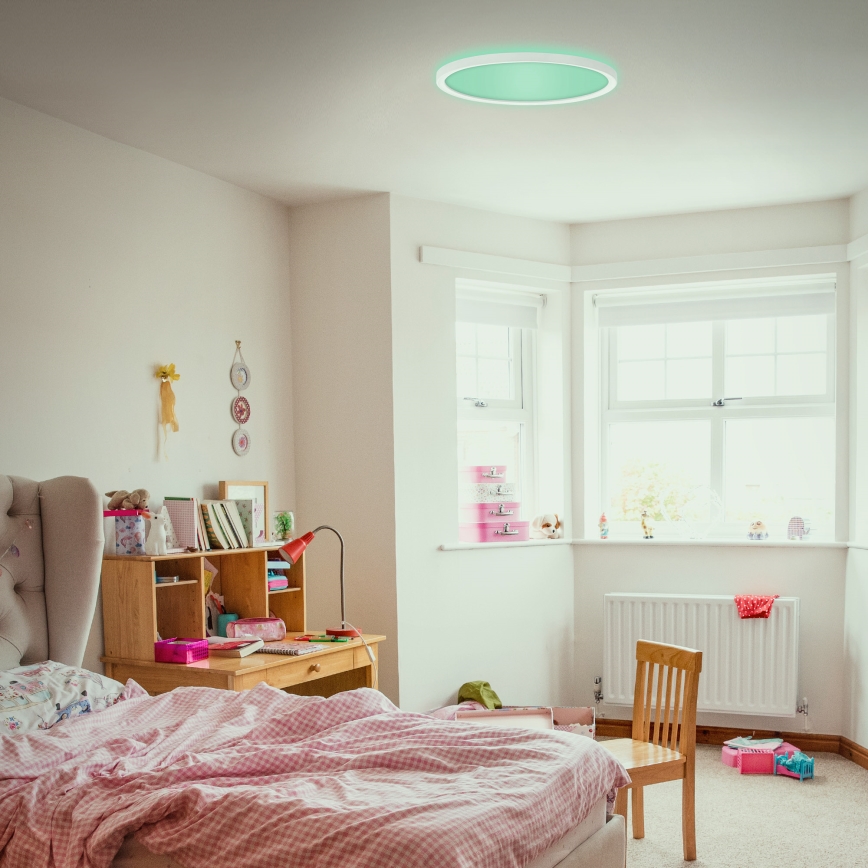 Briloner 7092-416 - Стельовий RGBW-світильник з регулюванням яскравості SLIM LED/15W/230V + пульт дистанційного керування