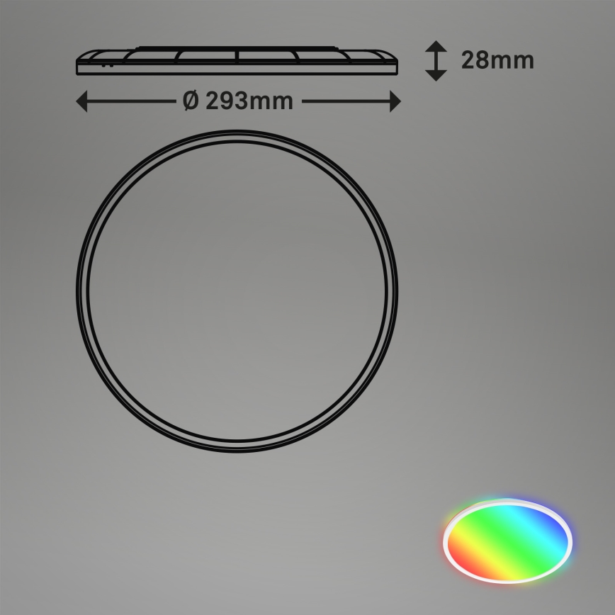 Briloner 7092-416 - Стельовий RGBW-світильник з регулюванням яскравості SLIM LED/15W/230V + пульт дистанційного керування