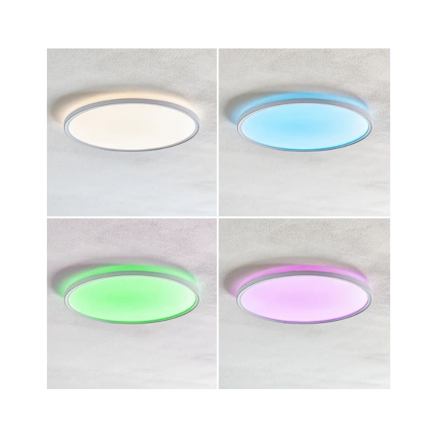 Briloner 7094-416 - Светодиодный потолочный RGBW-светильник с регулированием яркости SLIM LED/22W/230V + дистанционное управление