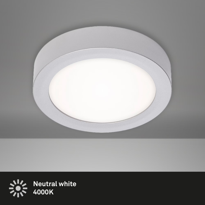 Briloner 7122-014 - потолочный светильник LED FIRE, 11 Вт, 230 В, 3000 К, диаметр 17 см, серебристый