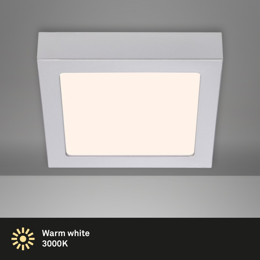 Briloner 7123-014 - LED стельовий світильник FIRE LED/12W/230V 3000K 17x17cm сріблястий