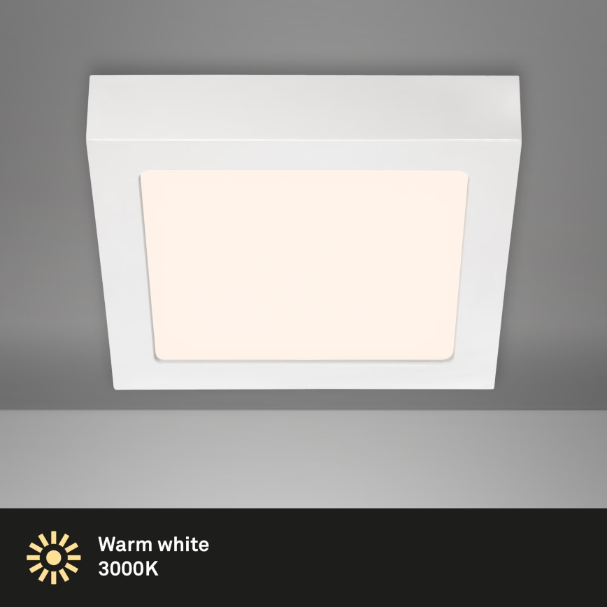 Briloner 7123-016 - LED-стельовий світильник FIRE, 12 Вт, 230 В, 3000 К, 17x17 см, білий