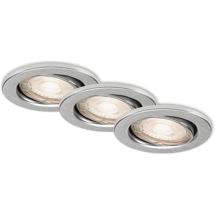 Briloner 7149-039-НАБІР 3xLED Світильник для ванної з регулюванням яскравості 1xGU10/5W/230V IP23
