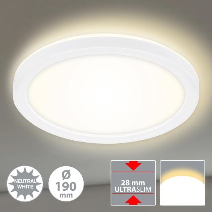 Briloner 7150-416 - Светодиодный потолочный светильник SLIM LED/12W/230V ⌀ 19 см
