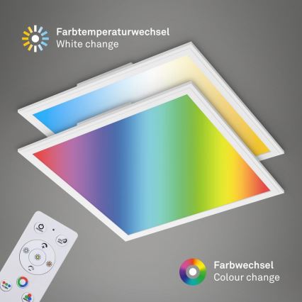 Briloner 7152-016 - Светодиодная припотолочная RGB-панель с регулированием яркости COLOUR LED/24W/230V 3000-6500K + дистанционное управление