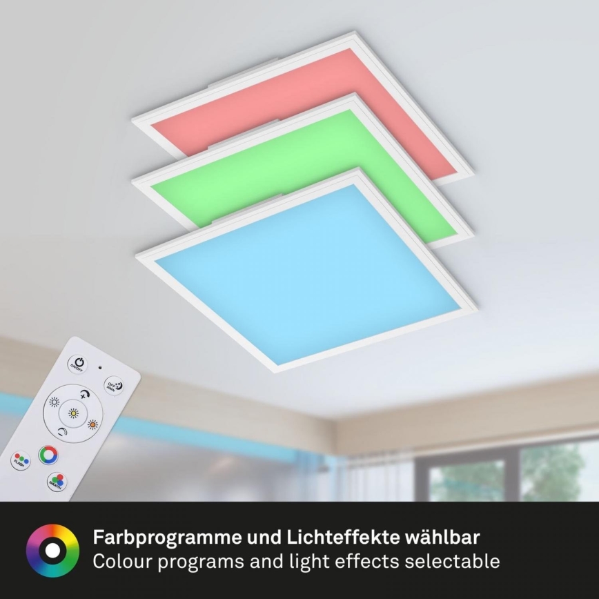 Briloner 7152-016 - Светодиодная припотолочная RGB-панель с регулированием яркости COLOUR LED/24W/230V 3000-6500K + дистанционное управление