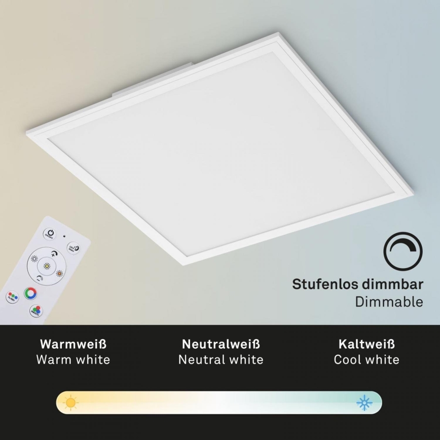 Briloner 7152-016 - Светодиодная припотолочная RGB-панель с регулированием яркости COLOUR LED/24W/230V 3000-6500K + дистанционное управление