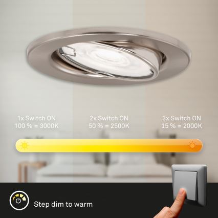 Briloner 7182-032-НАБІР 3xLED Світильник для ванної з регулюванням яскравості 1xGU10/5W/230V IP23