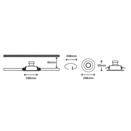 Briloner 7182-032-НАБІР 3xLED Світильник для ванної з регулюванням яскравості 1xGU10/5W/230V IP23