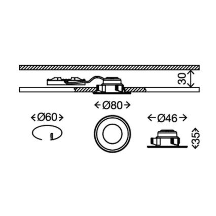 Briloner 7197-036 - НАБОР 3x Светодиодный встроенный светильник для ванной комнаты с регулированием яркости LED/4,5W/230V IP44