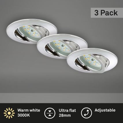 Briloner 7209-038 - НАБІР 3x Вбудований стельовий LED світильник для ванної LED/5W/230V IP23