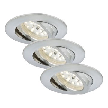 Briloner 7209-039 - НАБІР із 3 LED вбудованих стельових світильників для ванної кімнати ATTACH LED/5W/230V IP23, матовий хром