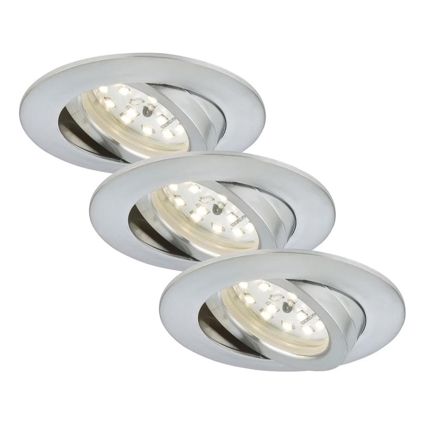 Briloner 7209-039 - НАБІР із 3 LED вбудованих стельових світильників для ванної кімнати ATTACH LED/5W/230V IP23, матовий хром