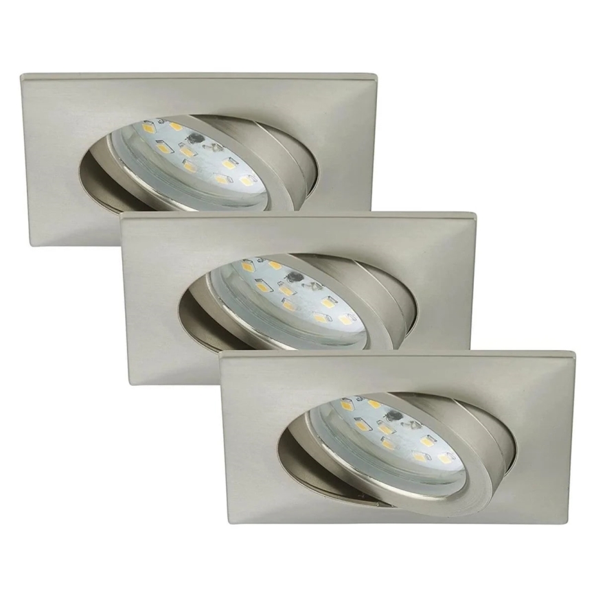 Briloner 7210-032 - НАБІР 3x Вбудований стельовий LED світильник для ванної ATTACH LED/5W/230V IP23 матовий хром