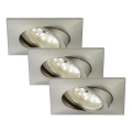 Briloner 7210-032 - НАБІР 3x Вбудований стельовий LED світильник для ванної ATTACH LED/5W/230V IP23 матовий хром