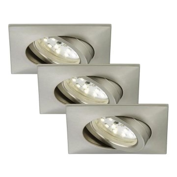 Briloner 7210-032 - НАБІР 3x Вбудований стельовий LED світильник для ванної ATTACH LED/5W/230V IP23 матовий хром