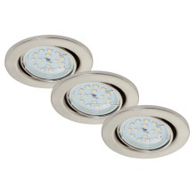Briloner 7220-032 - Набор 3x светодиодных встраиваемых светильника для ванной комнаты FIT 1xGU10/5W/230V