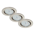 Briloner 7220-032- Комплект 3x LED Вбудований стельовий світильник для ванної FIT 1xGU10/5W/230V