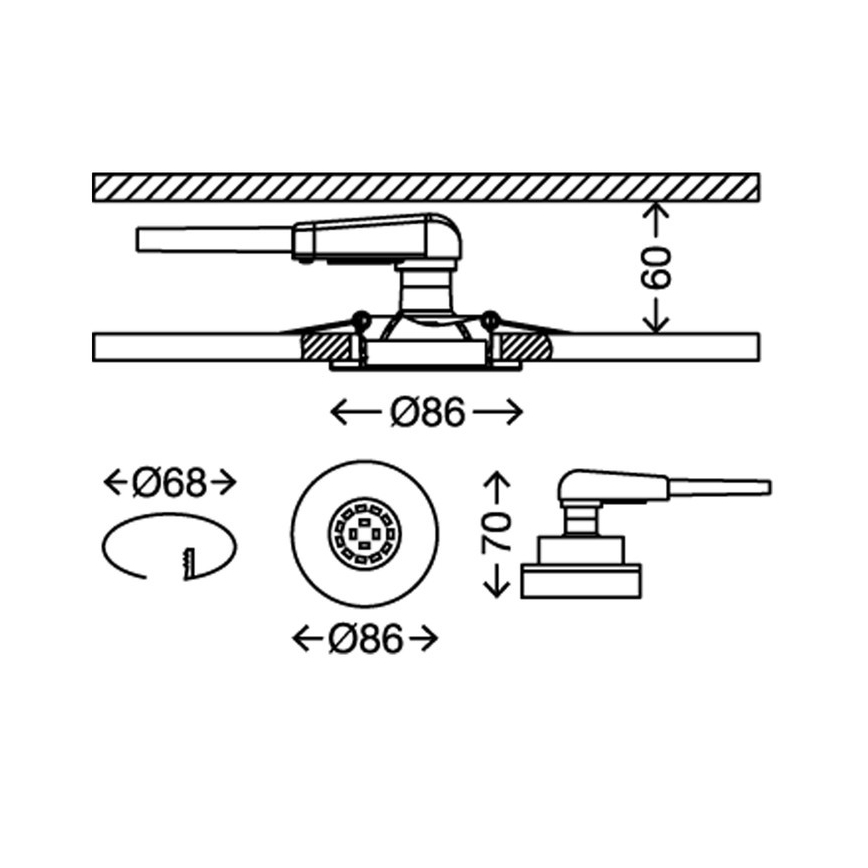 Briloner 7220-032- Комплект 3x LED Вбудований стельовий світильник для ванної FIT 1xGU10/5W/230V