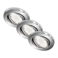 Briloner 7221-038 - НАБОР 3x Светодиодный подвесной светильник для ванной комнаты 1xGU10/3W/230V IP23 блестящий хром