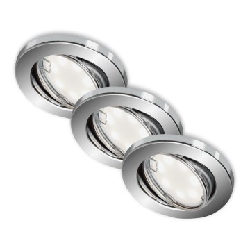 Briloner 7221-038 - НАБОР 3x Светодиодный подвесной светильник для ванной комнаты 1xGU10/3W/230V IP23 блестящий хром