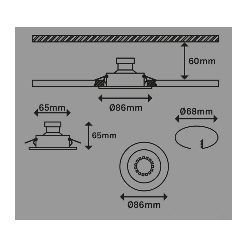 Briloner 7221-038 - НАБОР 3x Светодиодный подвесной светильник для ванной комнаты 1xGU10/3W/230V IP23 блестящий хром