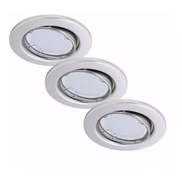 Briloner 7221-039 - НАБОР 3x Светодиодный подвесной светильник для ванной комнаты 1xGU10/3W/230V IP23 серебряная
