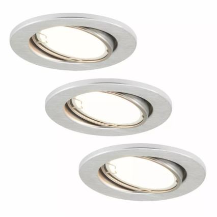Briloner 7221-039 - НАБОР 3x Светодиодный подвесной светильник для ванной комнаты 1xGU10/3W/230V IP23 серебряная