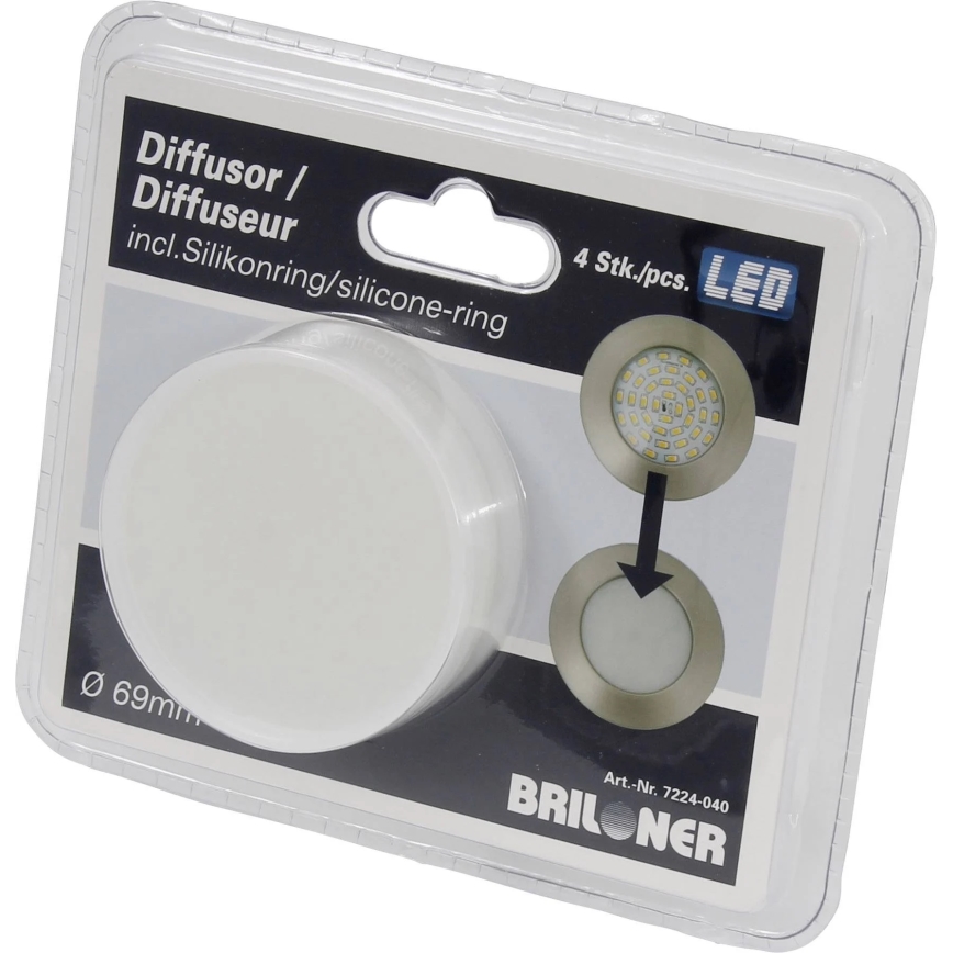 Briloner 7224-040 - НАБОР из 4 диффузоров для потолочных светильников, пр. 69 мм