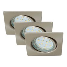 Briloner 7230-032 - НАБОР 3x светодиодных светильников для ванной комнаты SQUARE 1xGU10/3W/230V