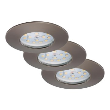 Briloner 7231-031- НАБОР 3x Светодиодный встроенный светильник для ванной комнаты с регулированием яркости LED/5,5W/230V IP44