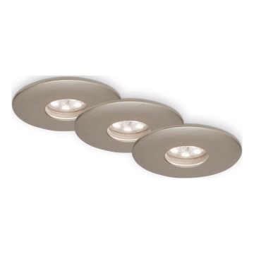Briloner 7240-032 - НАБІР 3x Вбудований стельовий LED світильник для ванної ATTACH LED/1,8W/230V IP44 матовий хром