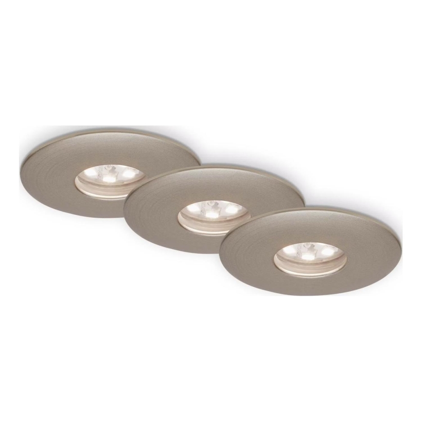 Briloner 7240-032 - НАБІР 3x Вбудований стельовий LED світильник для ванної ATTACH LED/1,8W/230V IP44 матовий хром