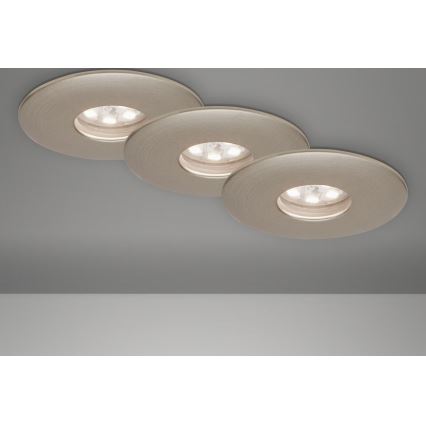 Briloner 7240-032 - НАБІР 3x Вбудований стельовий LED світильник для ванної ATTACH LED/1,8W/230V IP44 матовий хром