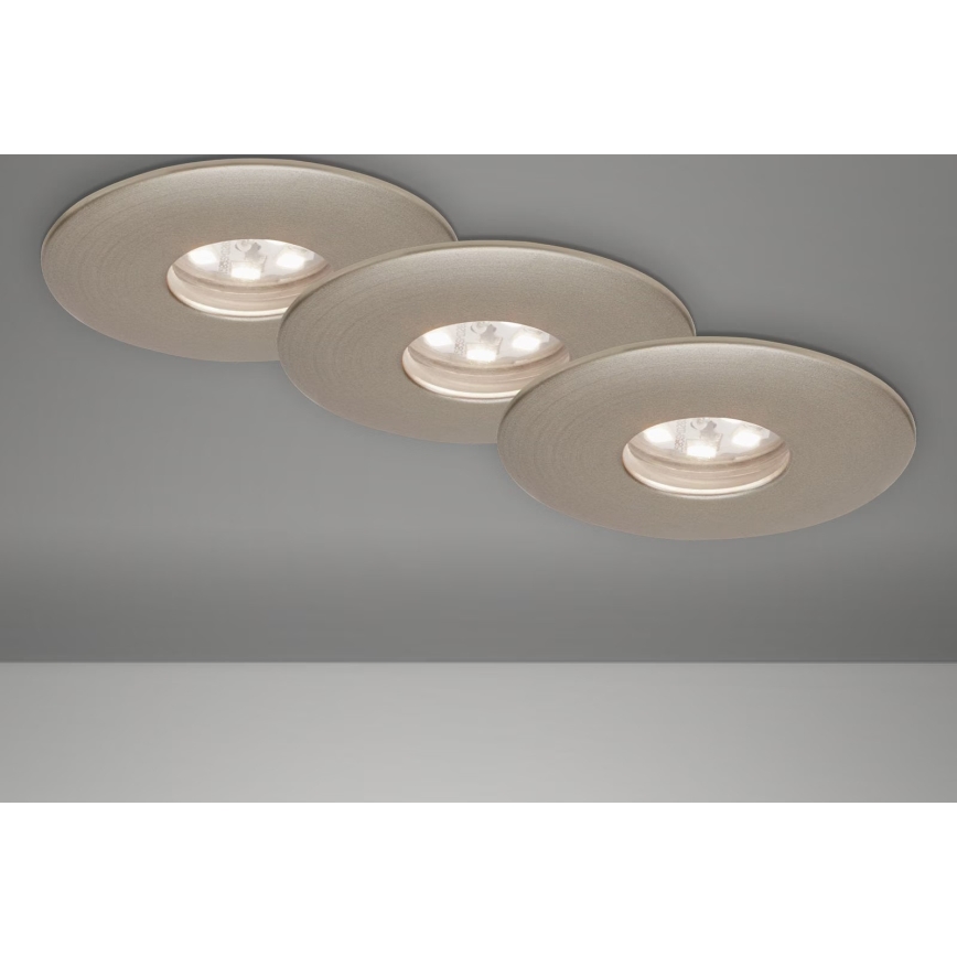 Briloner 7240-032 - НАБІР 3x Вбудований стельовий LED світильник для ванної ATTACH LED/1,8W/230V IP44 матовий хром