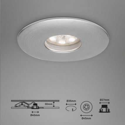 Briloner 7240-039 - НАБІР 3x Вбудований стельовий LED світильник для ванної LED/1,8W/230V IP44