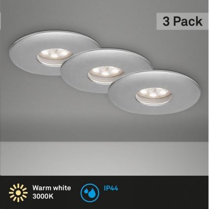 Briloner 7240-039 - НАБОР 3x Светодиодный встроенный светильник для ванной комнаты LED/1,8W/230V IP44