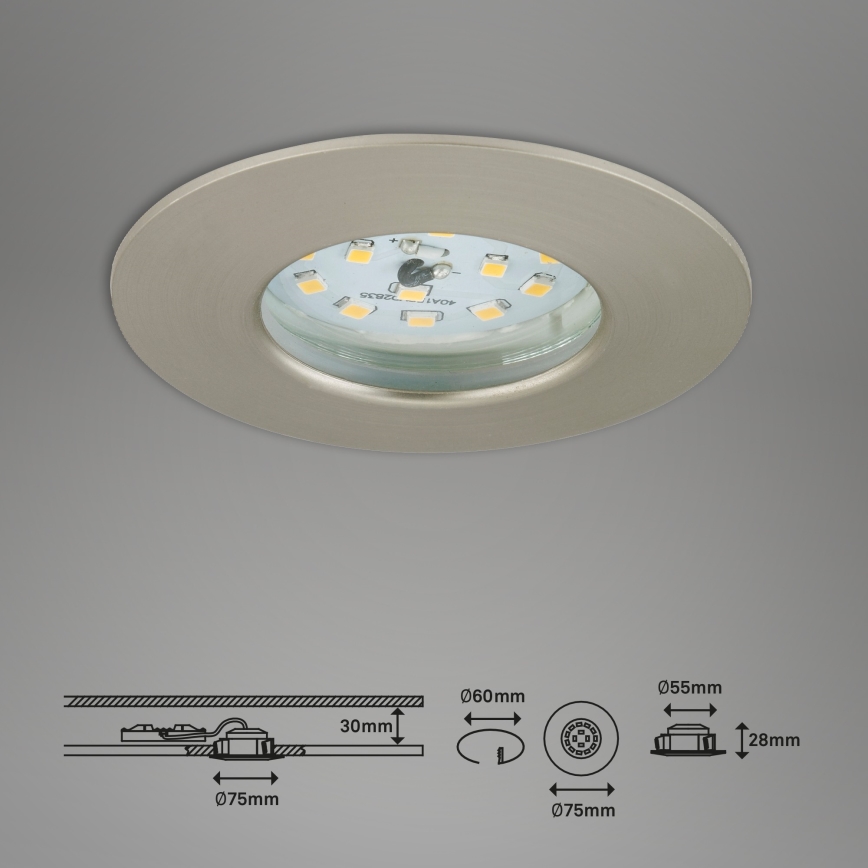 Briloner 7295-012 - LED Вбудований стельовий світильник для ванної з регулюванням яскравості ATTACH LED/6,5W/230V IP44
