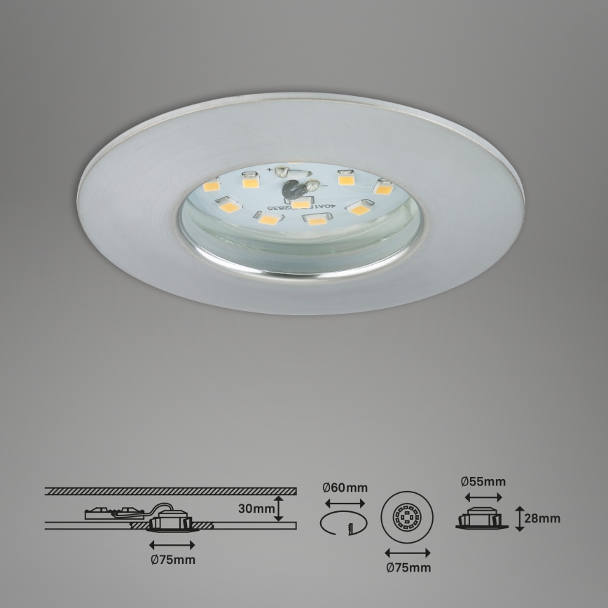 Briloner 7295-019 - LED Вбудований стельовий світильник для ванної з регулюванням яскравості ATTACH LED/6,5W/230V IP44