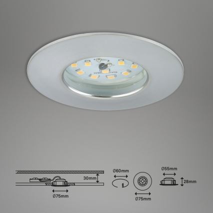 Briloner 7295-019 - Встроенный светодиодный потолочный светильник для ванной комнаты с регулированием яркости ATTACH LED/6,5W/230V IP44